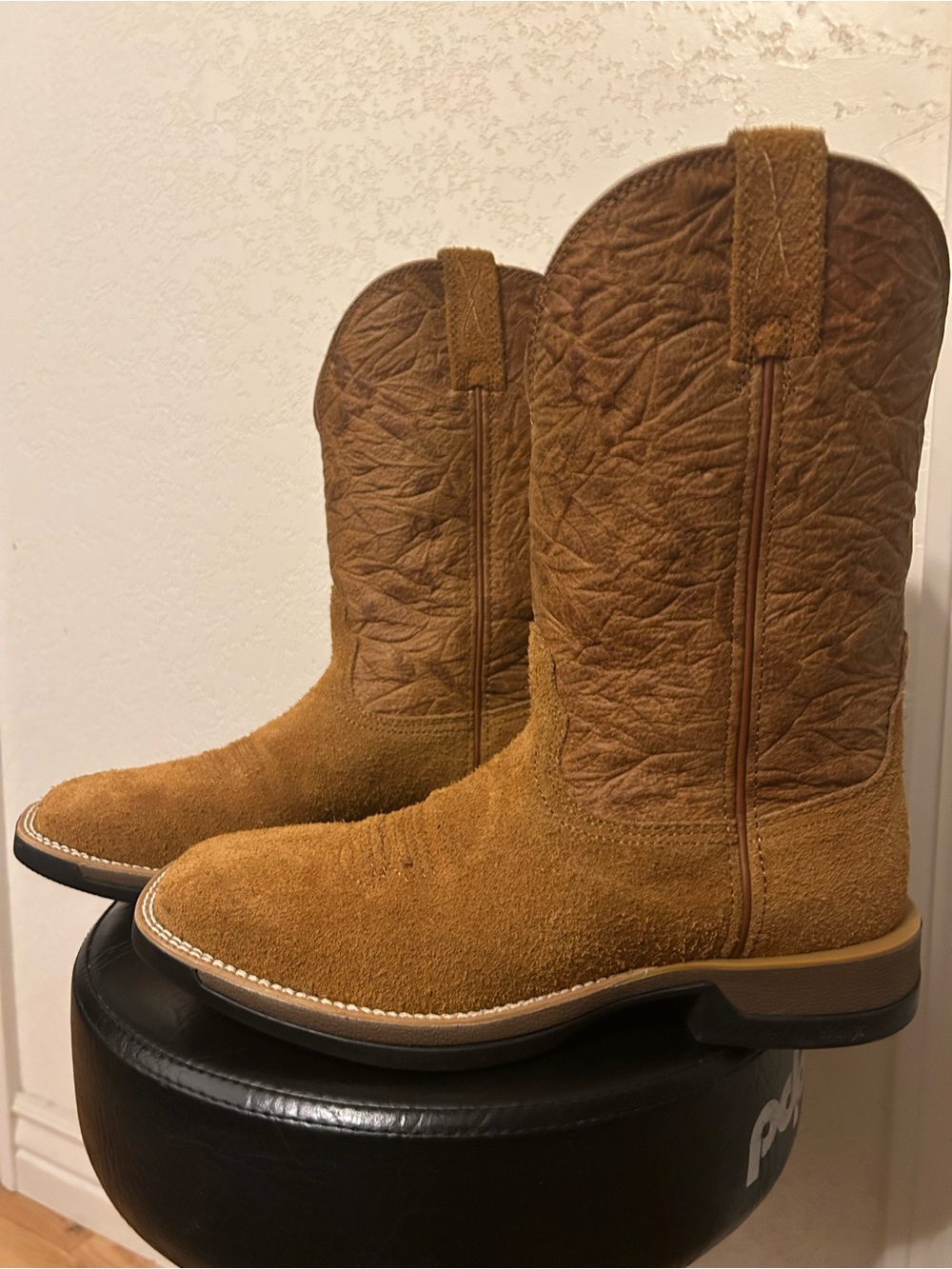 Men's Twisted X Suede Western Boots in Brown - TechX Classic Pull-On Style